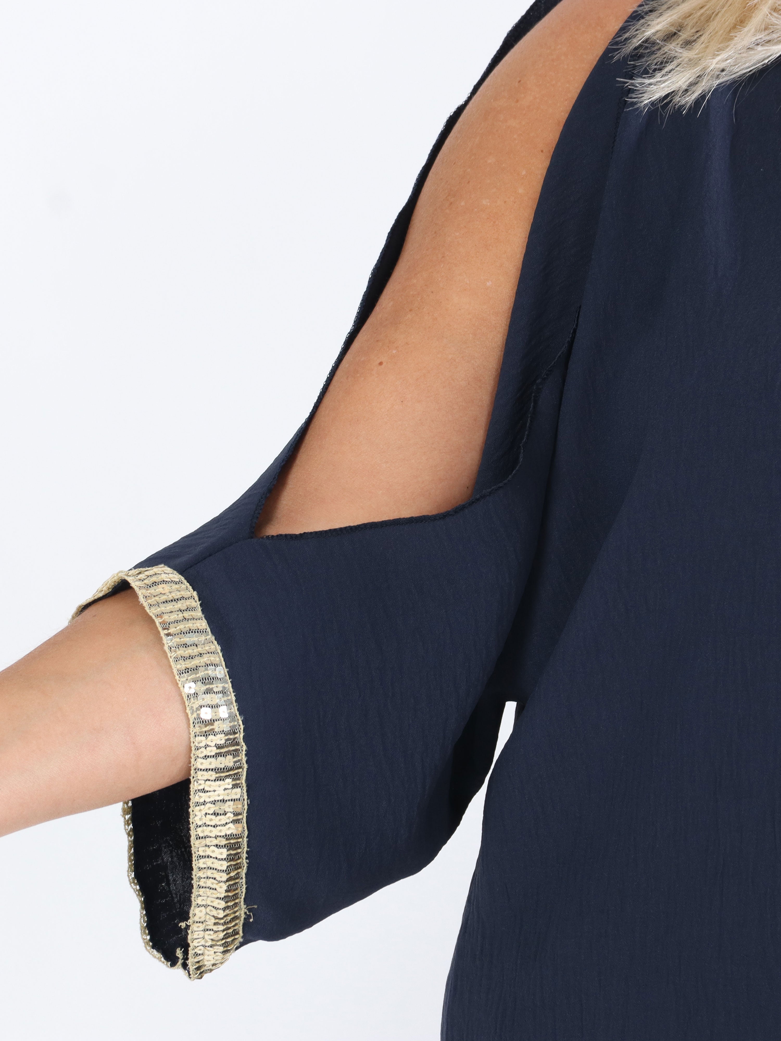 Capri - Plus size tunika med pailletter